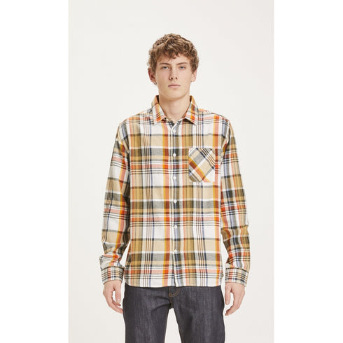 Kenntnisgecotton Bekleidung Larch regelmäßiges Fit Big Checked Shirt